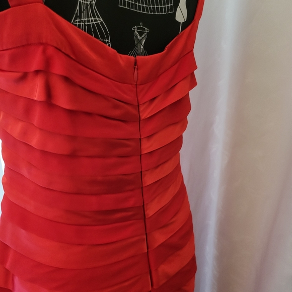 Harry Who Pleated Red Cocktail Dress - Picture 6 of 7